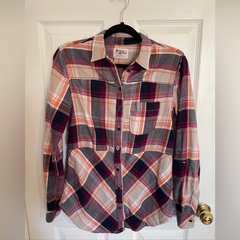 Anthropologie Holding Horses cotton blend long sleeve button up shirt Sz S